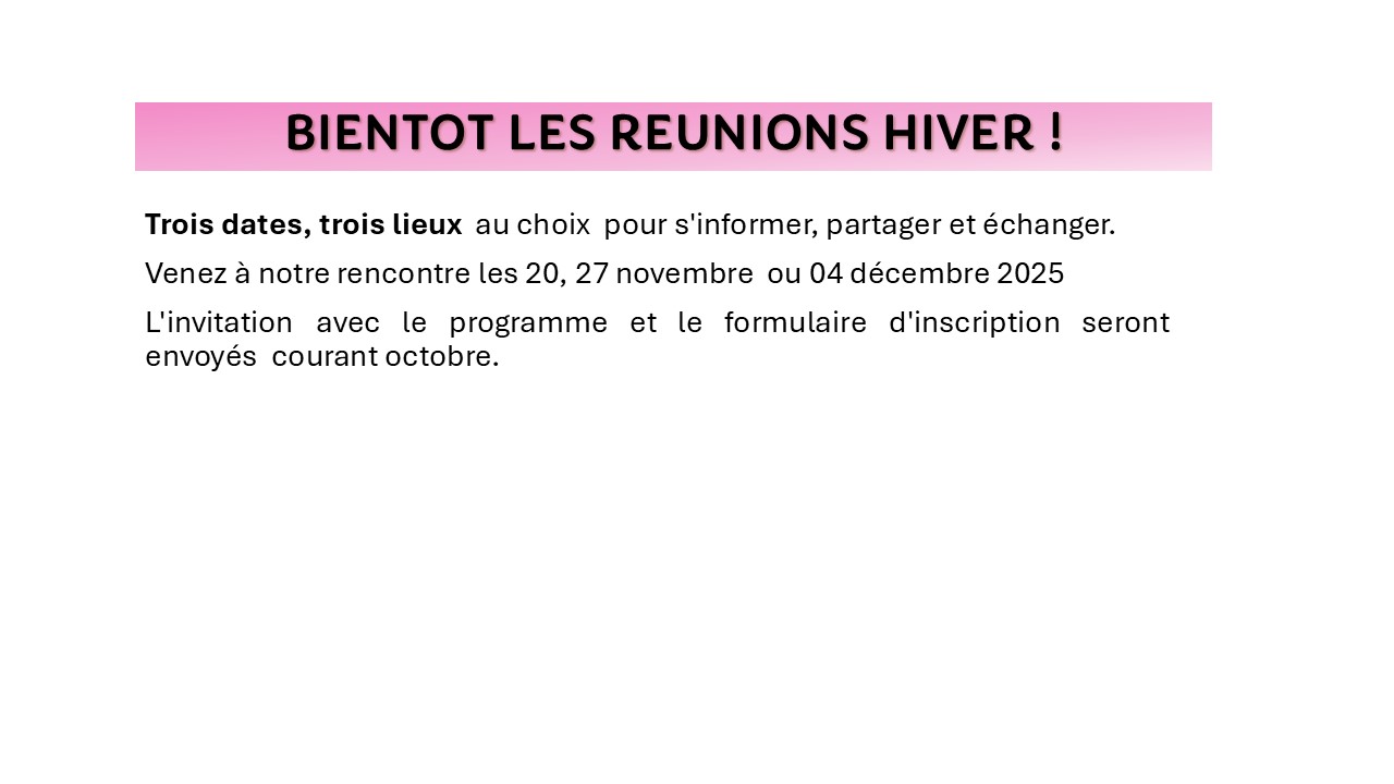 réunions hiver